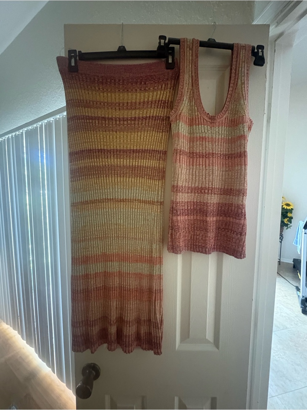 Zimmermann Striped Ribbed Maxi Skirt in Pink, Yellow & Cream